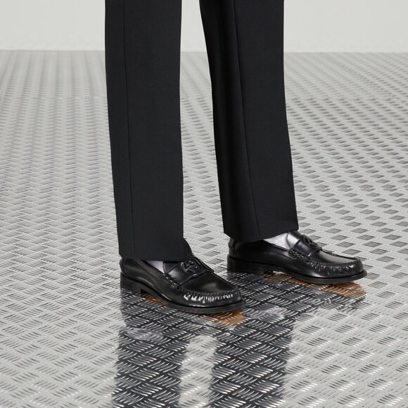 NIB Gucci Millennial Ribot interlocking G black leather loafers- G 10.5 US 11.5 - Picture 2 of 10